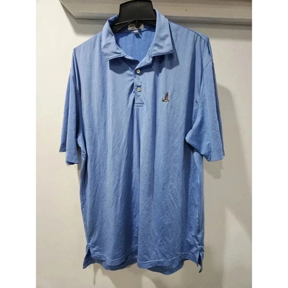 Peter Millar Summer Comfort Polo Shirt Mens Size L Blue Stretch - Picture 1 of 5